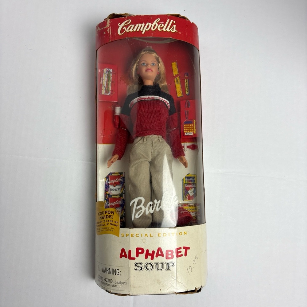 Vintage Barbie Campbell's Alphabet Soup Doll 1999 Mattel 26845 Collectible Toy